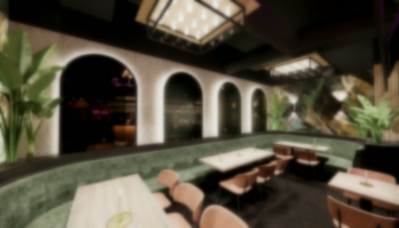 Restaurantbereich mit Bogenarchitektur bei Bowling 2000
