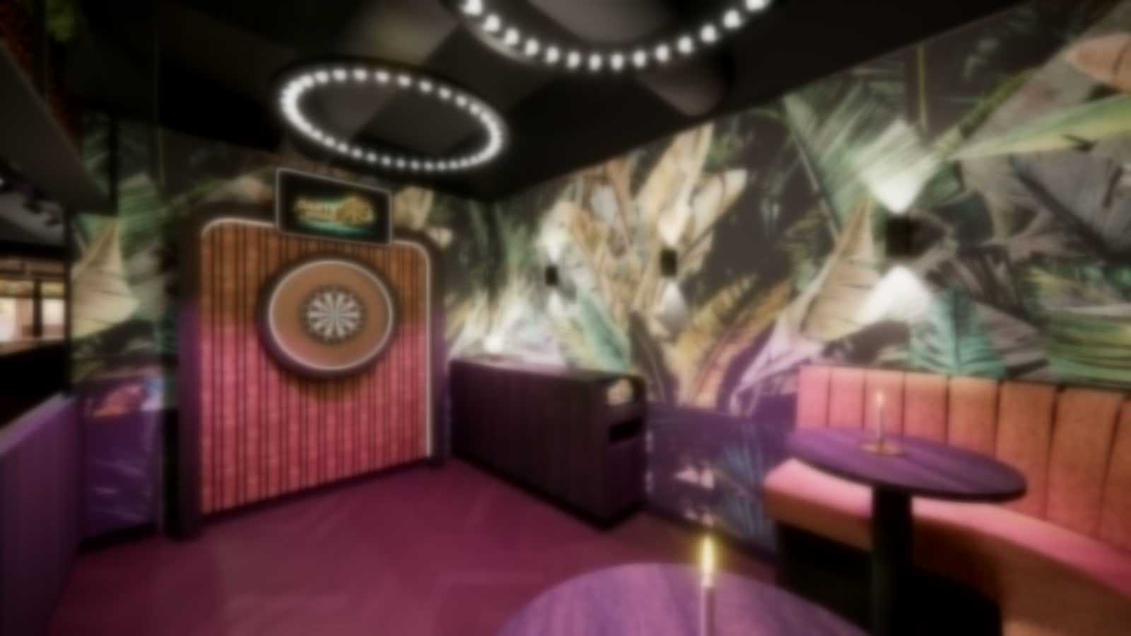Social-Darts-Lounge mit Dartscheibe bei Bowling 2000